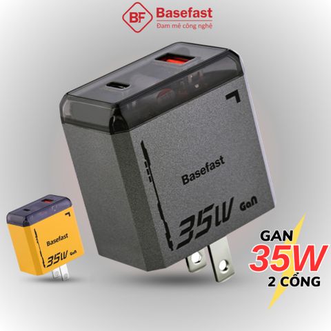 Củ sạc nhanh Basefast GAN G35 35W 2 cổng usb+typec