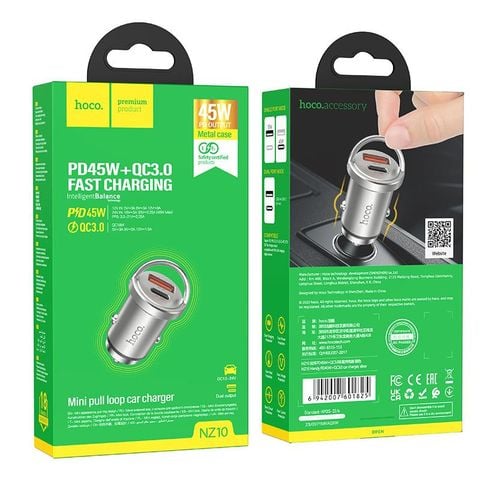 Tẩu oto Hoco PD 45w+Qc3.0 NZ10