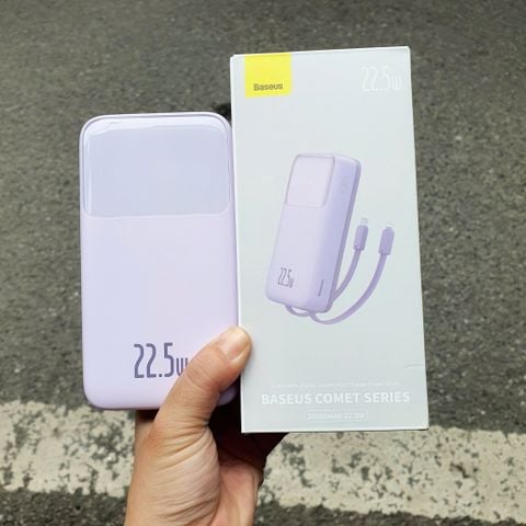 Sạc dự phòng Baseus Comet 22.5w 20000mAh kèm cáp sạc TypeC+Ip