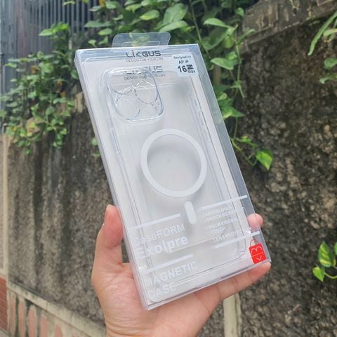 Ốp Likgus trong viền cứng sạc không dây bảo vệ camera cho iphone
