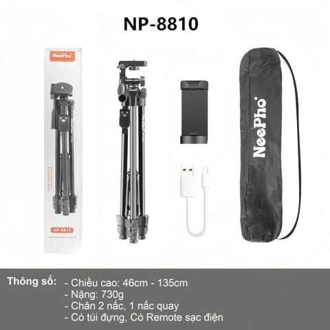 Gậy chụp ảnh Tripod NeePho NP-8810 kèm điều khiển bluetooth
