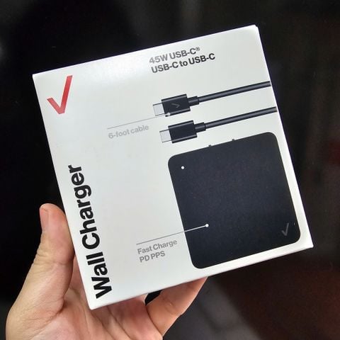 Bộ sạc nhanh 45W Verizon (Mỹ) kèm cáp C to C dài 2M, sạc nhanh PPS/PD/QC