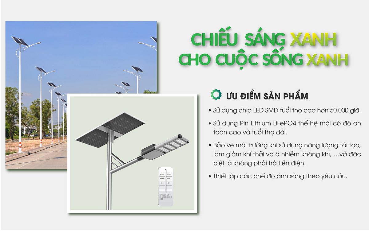  RẠNG ĐÔNG - ĐÈN ĐƯỜNG NLMT 100W - CAO CẤP 