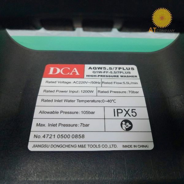  Máy xịt rửa xe DCA AQW5.5/7 PLUS 