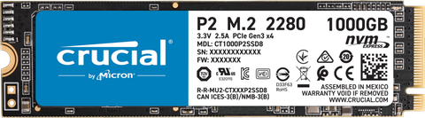 SSD Crucial P2 M.2 NVMe 1TB - CT1000P2SSD8