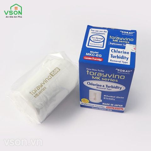  Lõi lọc nước thay thế Torayvino MKC-EG Khuyên dùng cho rửa rau quả, rửa mặt 1500L - Chính hãng Nhật Bản 