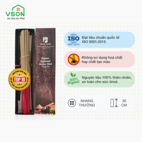  Nhang trầm hương Hoàng Giang - Không chứa hoá chất, hương gỗ trầm đậm đà - 30,40 cm - hộp 50, 100 cây 