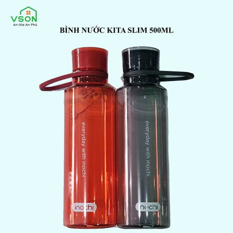  Bình nước nhựa Kita Slim 500ml - Màu ngẫu nhiên 