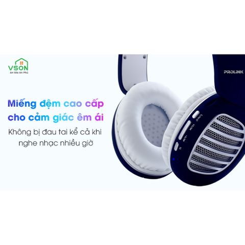  Tai Nghe Không Dây Bluetooth Over Ear Chụp Tai Prolink PHB6005E - Hàng chính hãng 