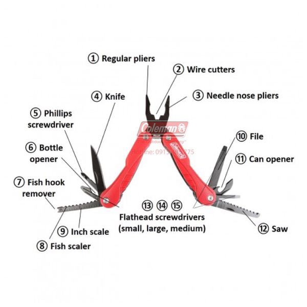  Kìềm đa năng Coleman 2000025214 (15 in 1) Multi tool Rugged 