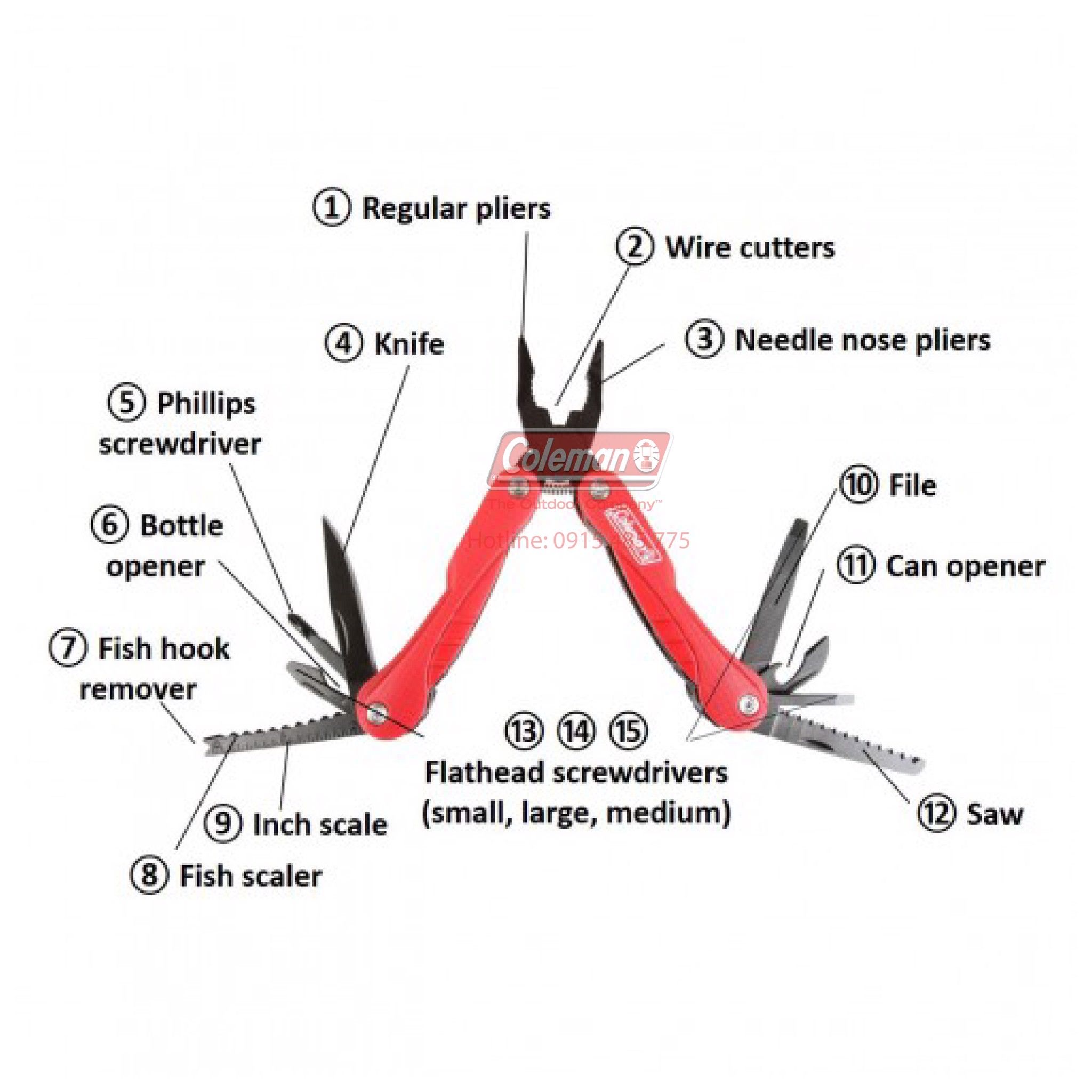  Kìềm đa năng Coleman 2000025214 (15 in 1) Multi tool Rugged 