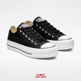 Giày Converse Chuck Taylor All Star Classic Canvas Platform Black Low Top 560250C