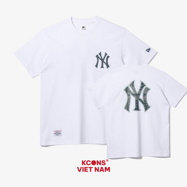  Áo thun tay ngắn Unisex New Era MLB Big Pasley WHITE 13546477 