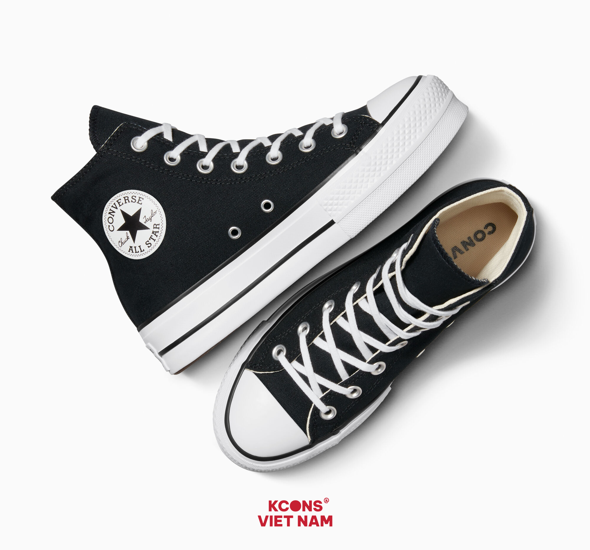  Giày Converse Chuck Taylor All Star Canvas Platform Black High Top 560845C 