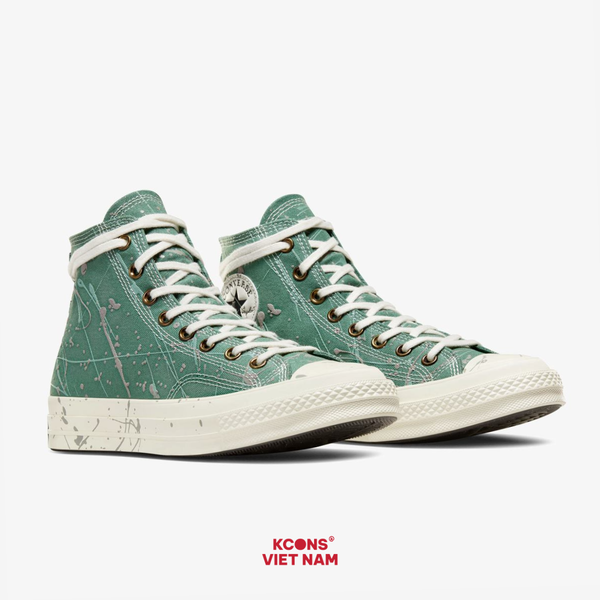 🔥Deal Cuối – Chốt Nhanh! Giày Converse Chuck 70s High Top Paint Splatter 'Admire Elm' A06540C Shoes Nam Đế Bằng Sneaker