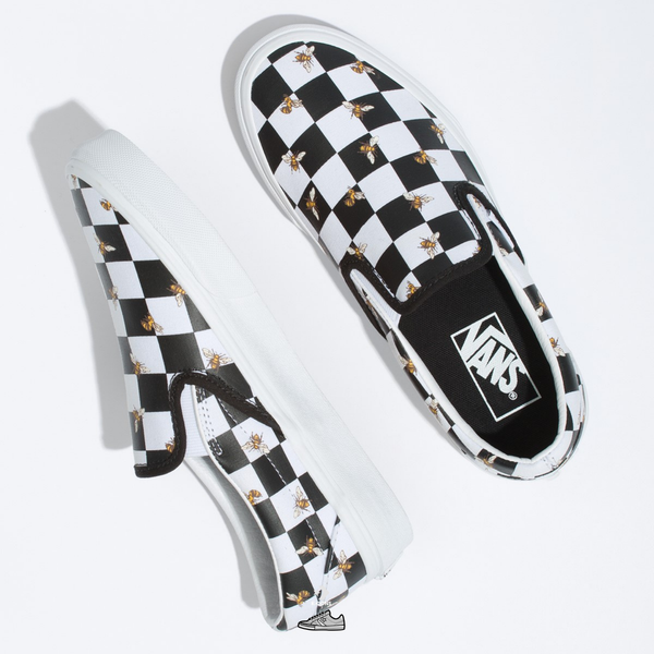 🔥Đôi Cuối – Chốt Nhanh! Giày Vans Classic Bee Check Classic Slip-On in White/Black