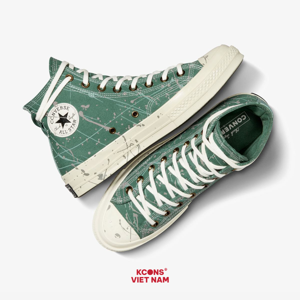 🔥Deal Cuối – Chốt Nhanh! Giày Converse Chuck 70s High Top Paint Splatter 'Admire Elm' A06540C Shoes Nam Đế Bằng Sneaker