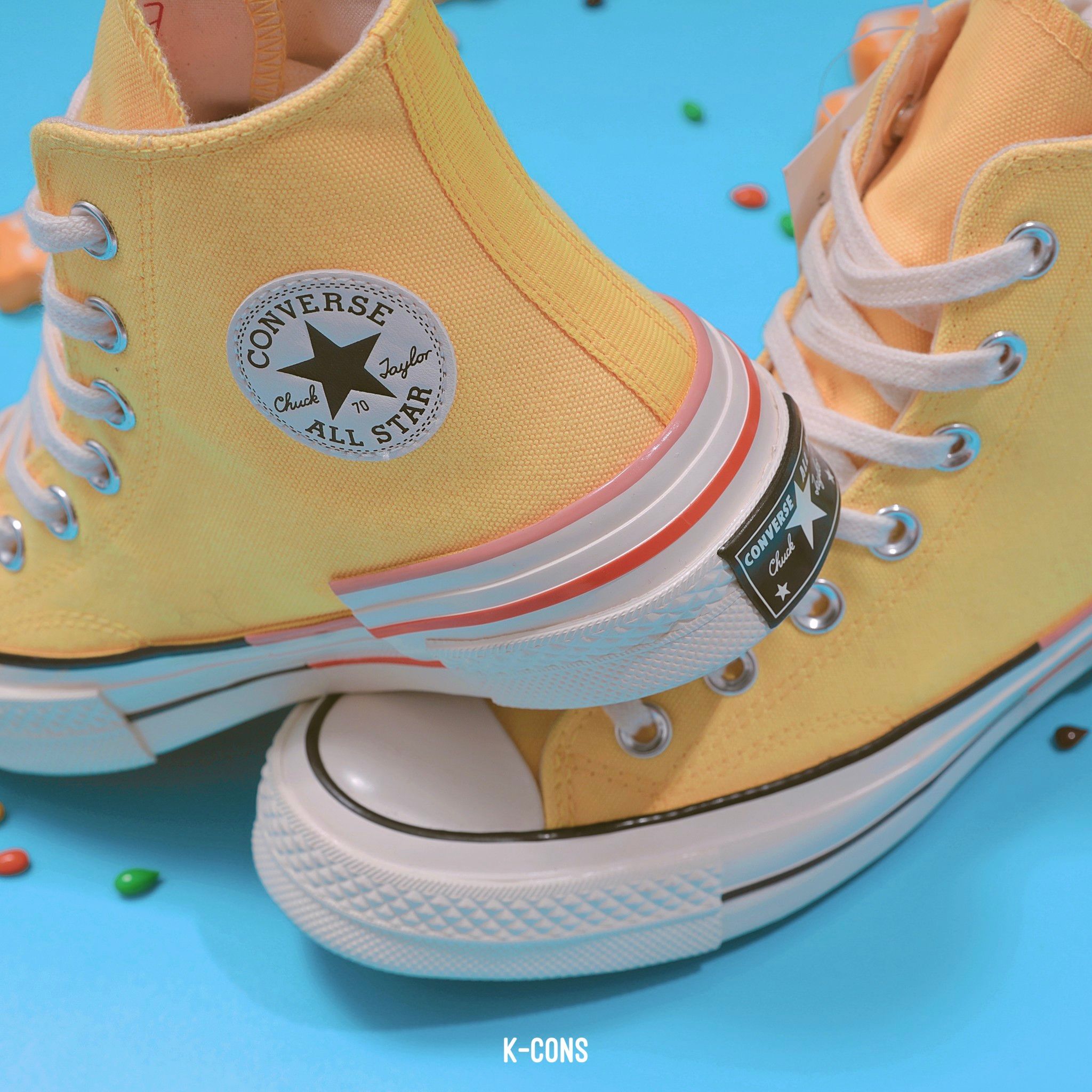  Giày Converse Chuck Taylor 1970 Disrupt Yellow High Top | Colorblock 570787C 