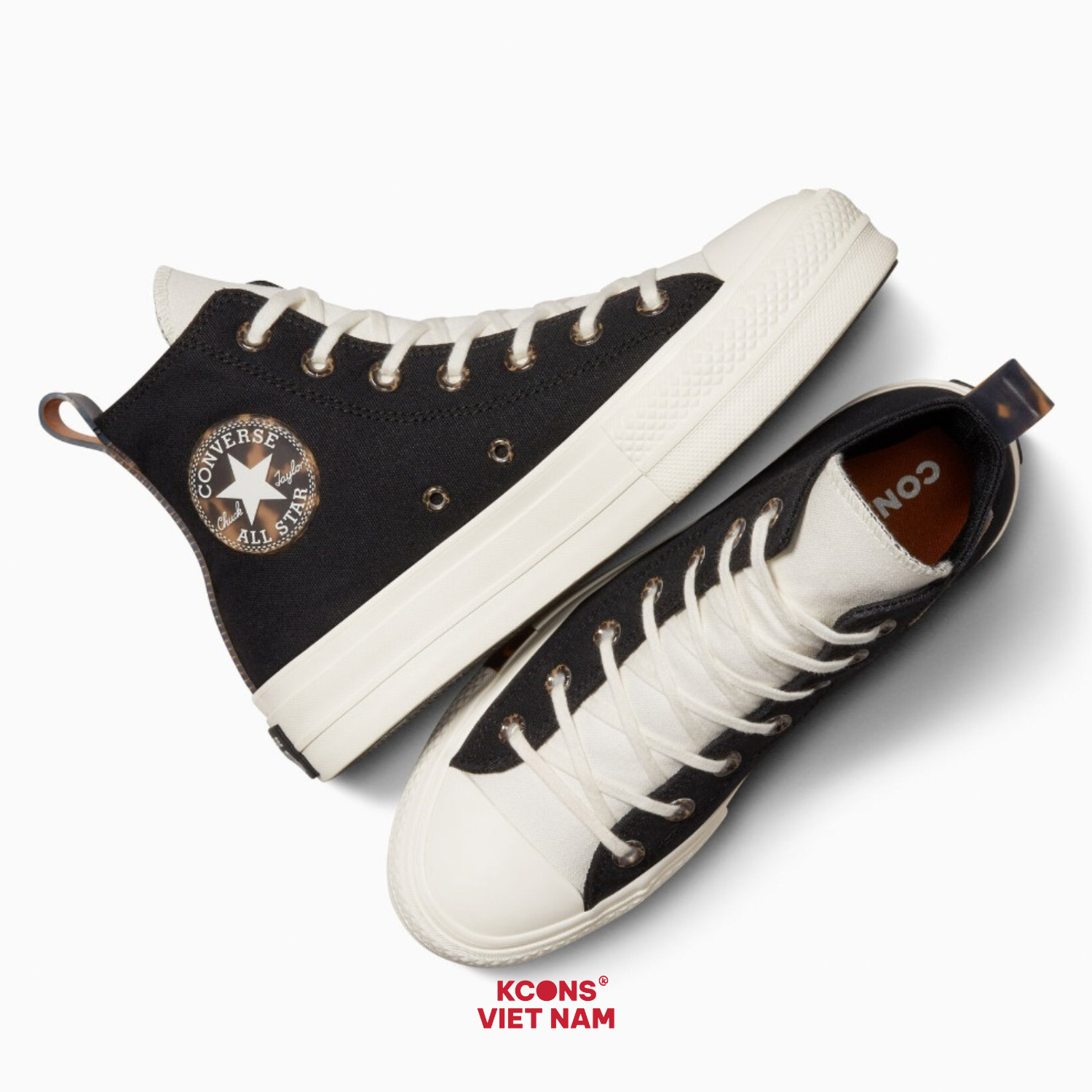  Giày Converse Chuck All Star Platform Tortoise Black High Top A05257C 