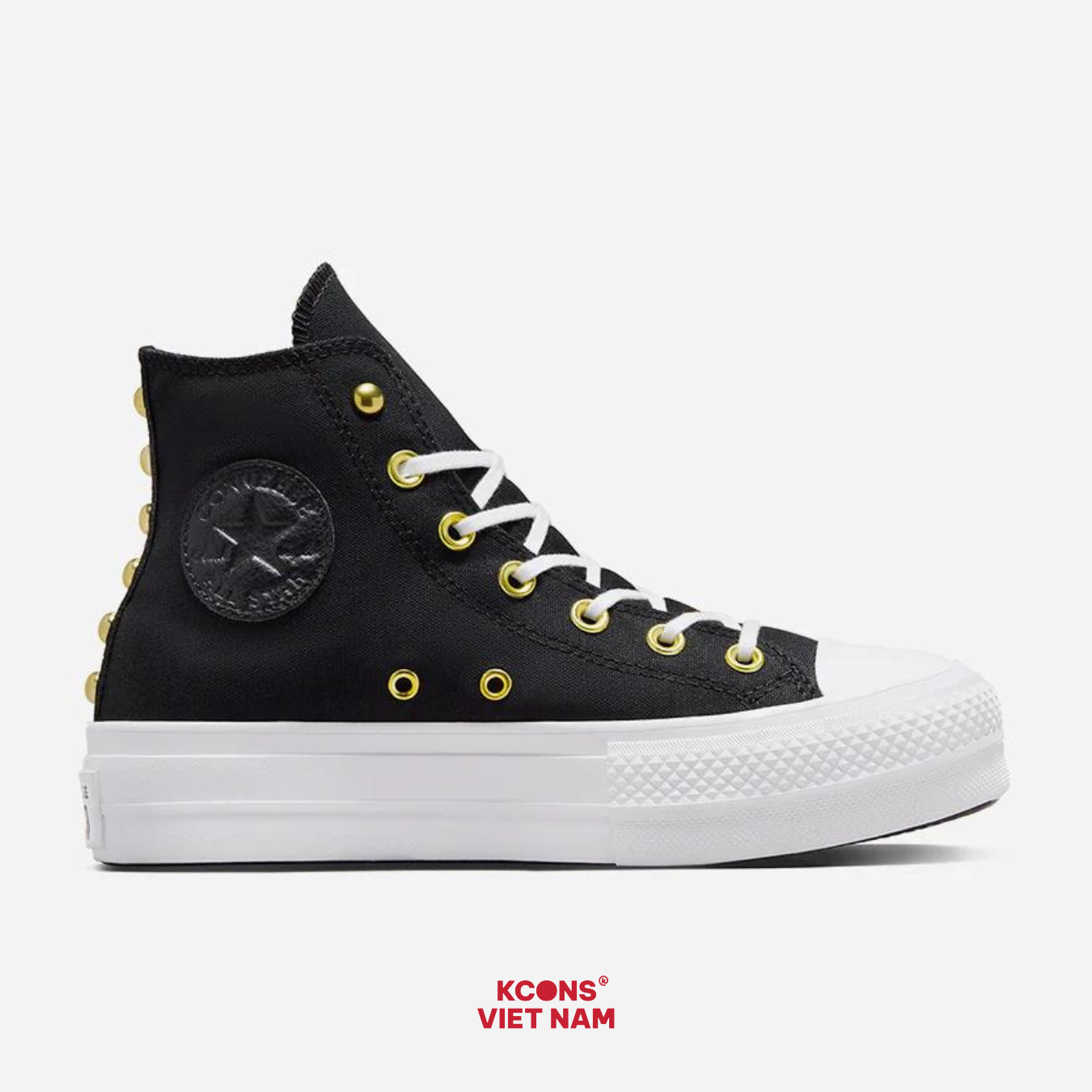 Giày Converse Chuck Taylor All Star Canvas Platform Studded Black