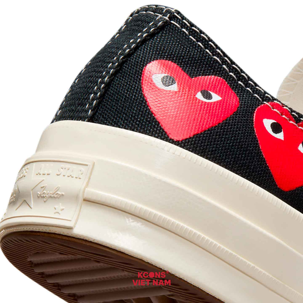 Giày Converse 1970 x Play Comme des Garçons Chuck 70 ‘Multi Heart Black’ CDG A08149C