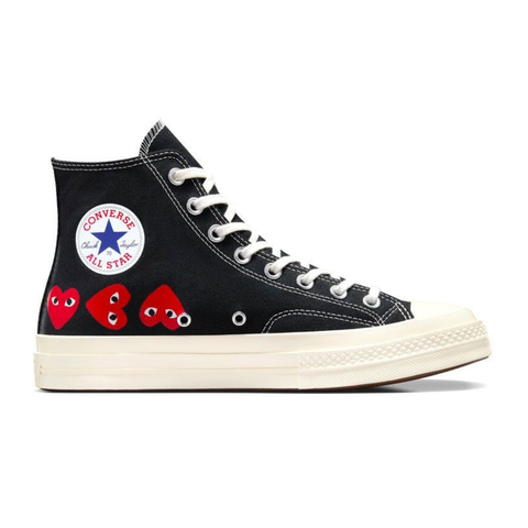 Giày Converse 1970 x Play Comme des Garçons Chuck 70 Hi ‘Multi Heart Black’ CDG A08147C