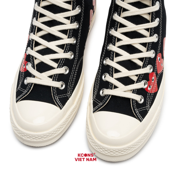 Giày Converse 1970 x Play Comme des Garçons Chuck 70 Hi ‘Multi Heart Black’ CDG A08147C