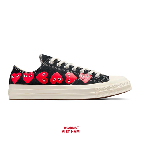 Giày Converse 1970 x Play Comme des Garçons Chuck 70 ‘Multi Heart Black’ CDG A08149C