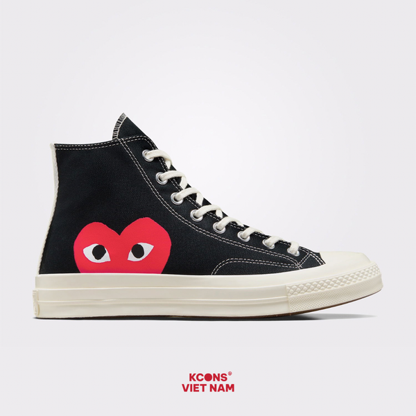 Giày Converse 1970 x Comme des Garçons PLAY CDG Black High Top A08791C