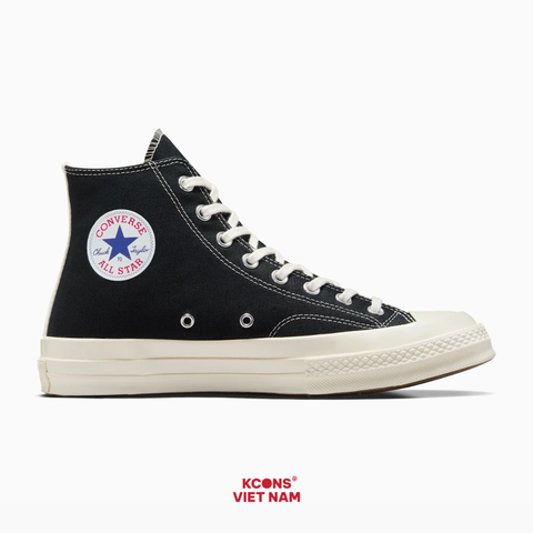 🔥Deal Cuối, Chốt Nhanh! Giày Converse 1970 x Comme des Garçons PLAY CDG Black High Top A08791C