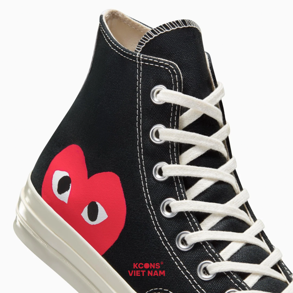 🔥Deal Cuối, Chốt Nhanh! Giày Converse 1970 x Comme des Garçons PLAY CDG Black High Top A08791C