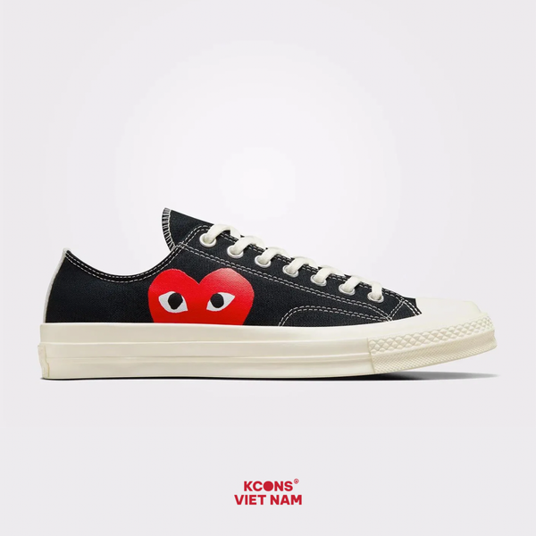 Giày Converse 1970 x Comme des Garçons PLAY CDG Black Low Top A08796C