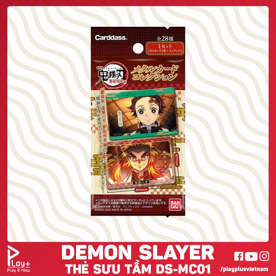 [DS-MC01] Demon Slayer, Thẻ sưu tập nhân vật, ánh kim Metallic Vol.1, Bandai, SL 1 gói/2 thẻ ngẫu nhiên