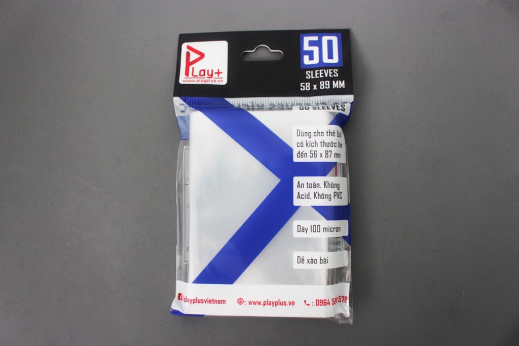 Play Plus Premium Sleeves - bọc bài cao cấp - dày 100 microns - 58 x 89 mm (50 cái)