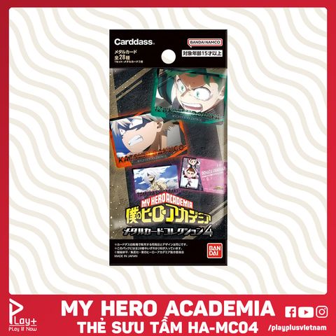 [HA-MC04] Thẻ nhân phẩm, sưu tập nhân vật My Hero Academia, Bandai, Ánh kim Vol.4, SL 1 gói