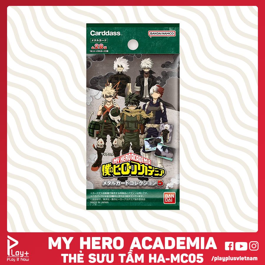 [HA-MC05] Thẻ sưu tập nhân vật My Hero Academia, Bandai, ánh kim Metallic Vol.5, SL 1 gói/2 thẻ ngẫu nhiên