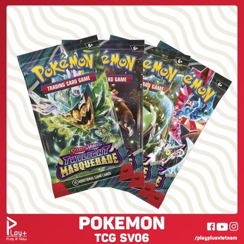 [PK-SV06-18DB] Bộ cờ chiến thuật Pokemon, Gói mở rộng Twilight Masquerade SV06, SL 1 gói 10 quân cờ ngẫu nhiên