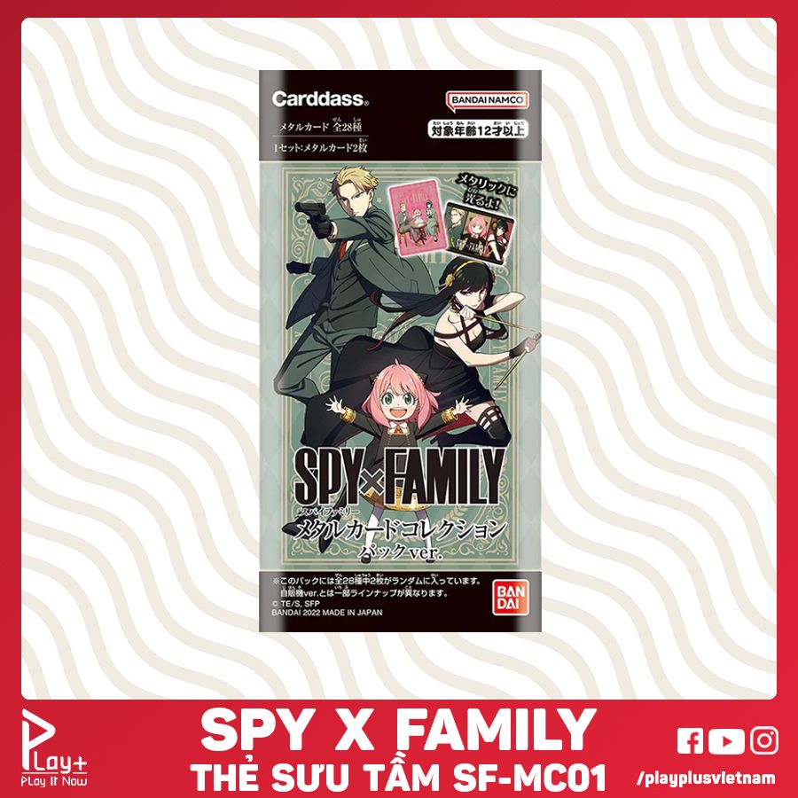 [SF-MC01] Spy x Family, Bộ thẻ sưu tập nhân vật, BANDAI, Gói thẻ Ánh kim, 1 gói/2 thẻ