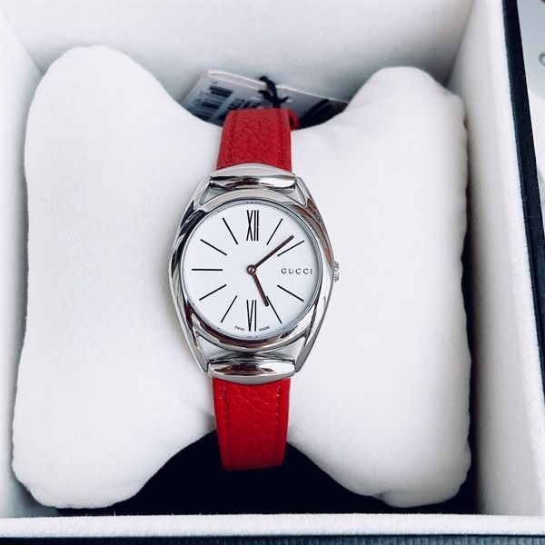 Đồng hồ nữ Gucci Horsebit White Lacquered Dial Red Leather Women's Wat –  ACAuthentic