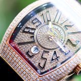 Franck Muller Vanguard V41 Rosegold 18k Steel Custom full Diamond Black Dial