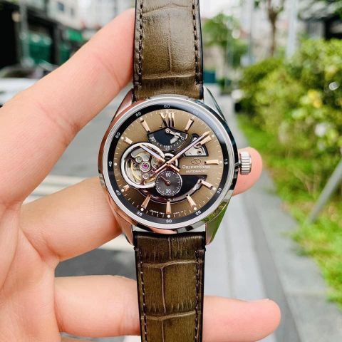 Đồng hồ Orient Star RE-AV0006Y00B Joker Grey Brown Leather Semi Skeleton