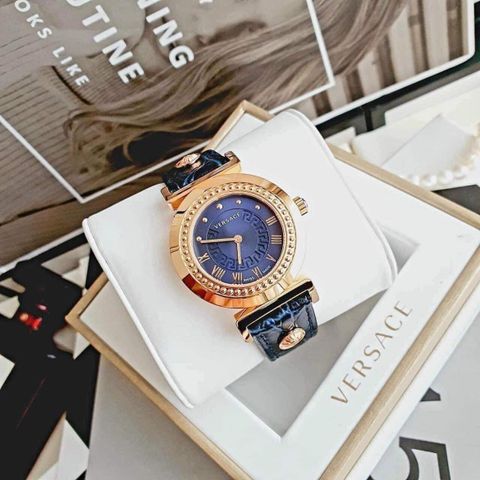 Đồng hồ Versace Vanity Quartz Movement Blue Dial Ladies Watches, 35mm P5Q80D282 S282