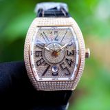 Franck Muller Vanguard V41 Rosegold 18k Steel Custom full Diamond white Dial