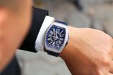 Franck Muller Yachting V41 Steel Custom Diamond Blue Dial