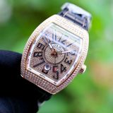 Franck Muller Vanguard V41 Rosegold 18k Steel Custom full Diamond white Dial