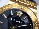 Đồng hồ Versace Greca Black Dial Black Leather Strap Watch For Men - VEVI00220