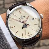 Đồng hồ Edox 80505-3-BEIR Automatic Moonphase Ivory Leather