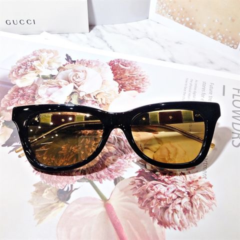 Kính mắt Gucci Yellow Cat-Eye Ladies mắt mèo vàng GG0598S 004 53