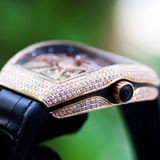 Franck Muller Vanguard V41 Rosegold 18k Steel Custom full Diamond Black Dial