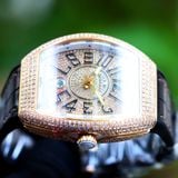 Franck Muller Vanguard V41 Rosegold 18k Steel Custom full Diamond white Dial